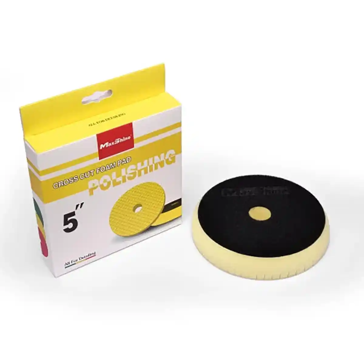 Maxshine Cross Cut Foam Pad and Yellow Polishing 5 Inch for Smooth